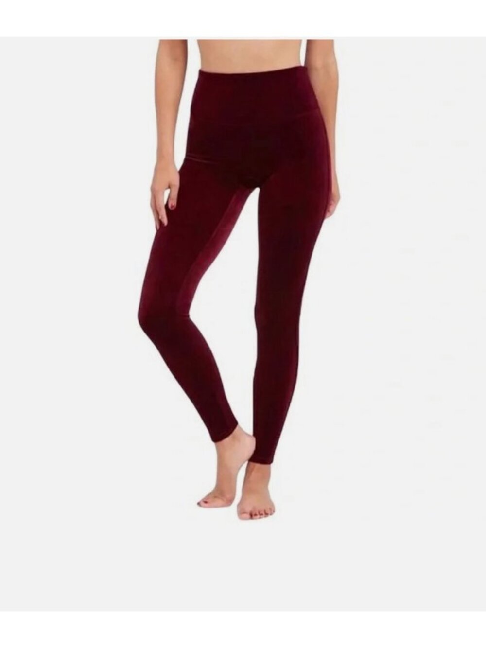 Spanx Burgundy Velvet Leggings Size L